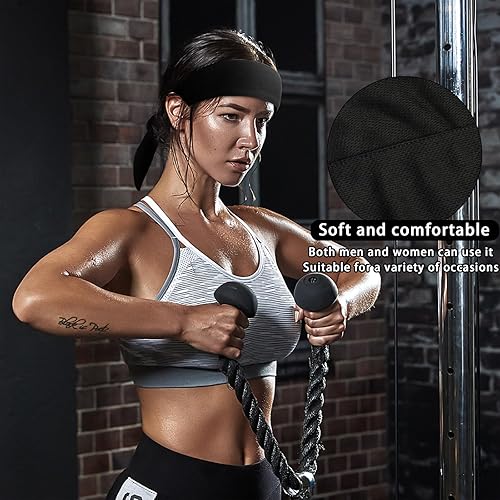 Miniatura 6 de Diademas de entrenamiento para mujeres y hombres, antideslizantes, diademas deportivas, bandas elásticas para el cabello, para yoga, correr,