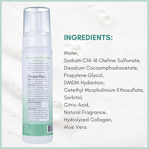 Miniatura 9 de Nurture - Gel de baño y champú sin enjuague con aloe Espuma limpiadora sin agua para el cabello y el cuerpo de grado hospitalario Mujeres