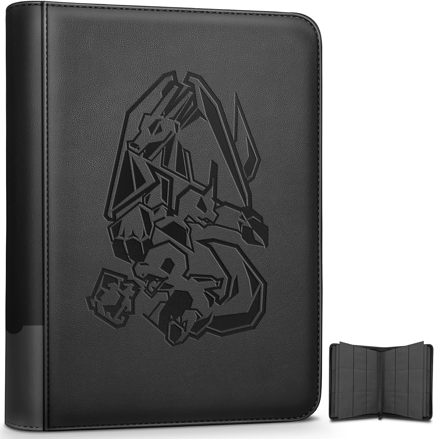 Douper 9 Pocket Card Binder, 540 Cards Trading Cards Games Collection Holder Book Folder with Customizable Label Slot and Side-Loading Sleeves (Black)