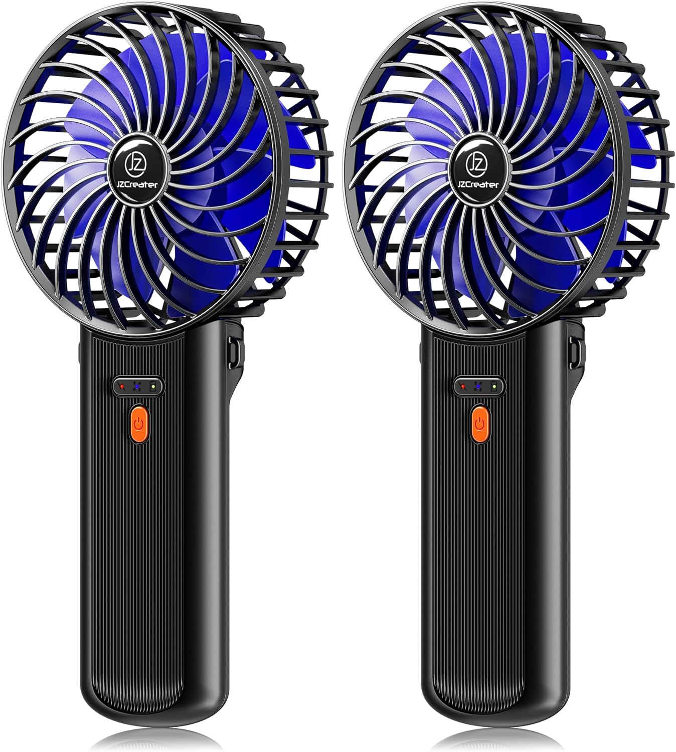 JZCreater 2Pack Mini Handheld Fan,Portable Hand Held Fan, 15H Cooling, Quiet 4 Speed, USB Rechargeable Battery Operated Desk Fan, Small Electric Fan for Travel Outdoor Home Office Makeup, Black 02
