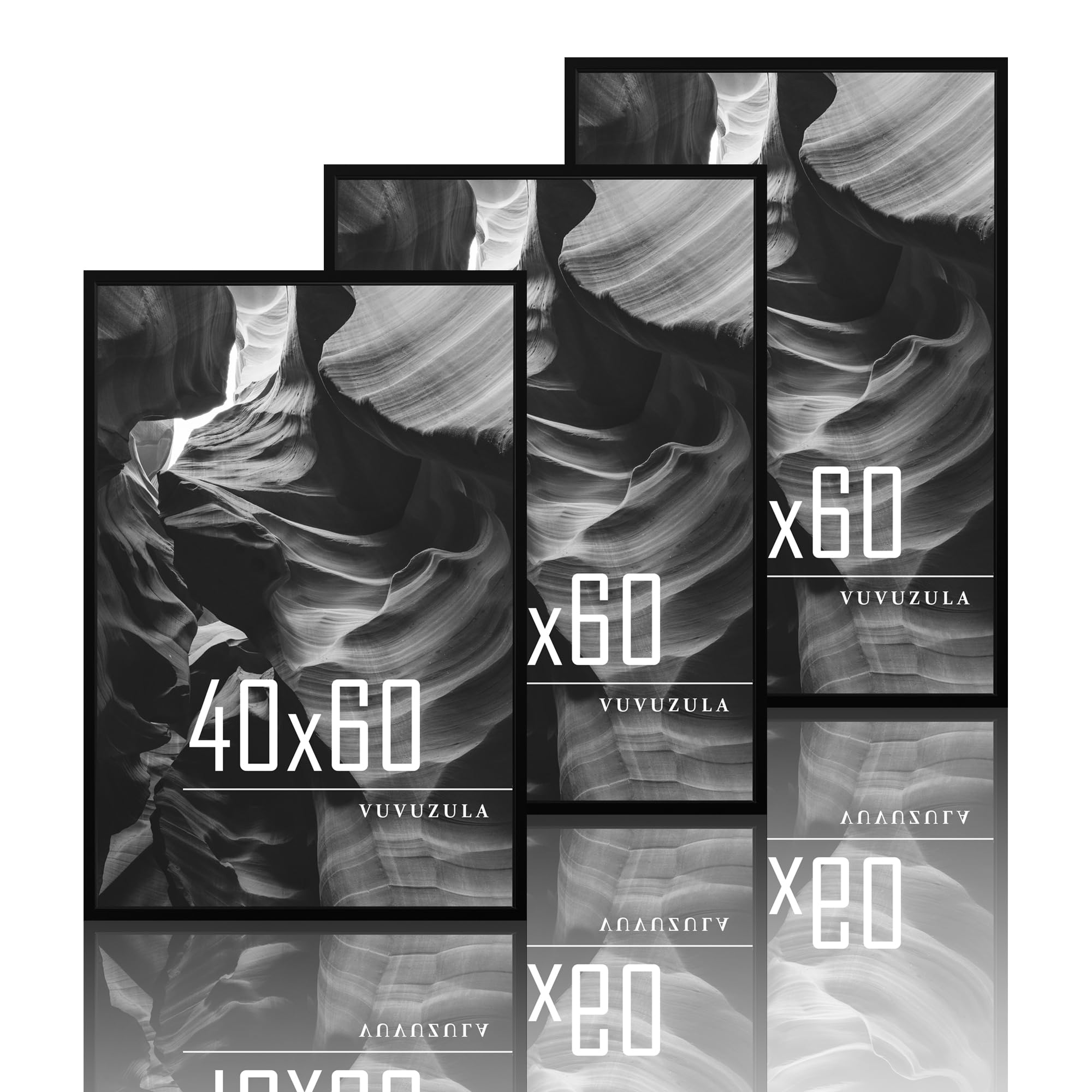 VUVUZULA Bilderrahmen 20x30cm Schwarz Holz 3er Set Holzrahmen Fotorahmen MDF Rahmen