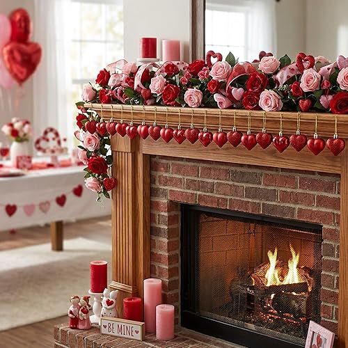 Miniatura 5 de 60 adornos de corazón para el día de San Valentín, Día de la Madre, adornos colgantes con forma de corazón para San Valentín, árbol, boda,