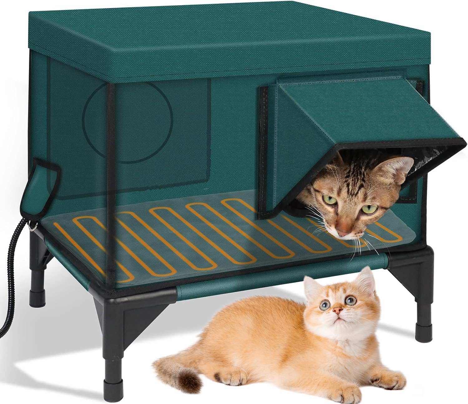 Niche chauffante pour chat d'extérieur abri étanche surélevé hiver