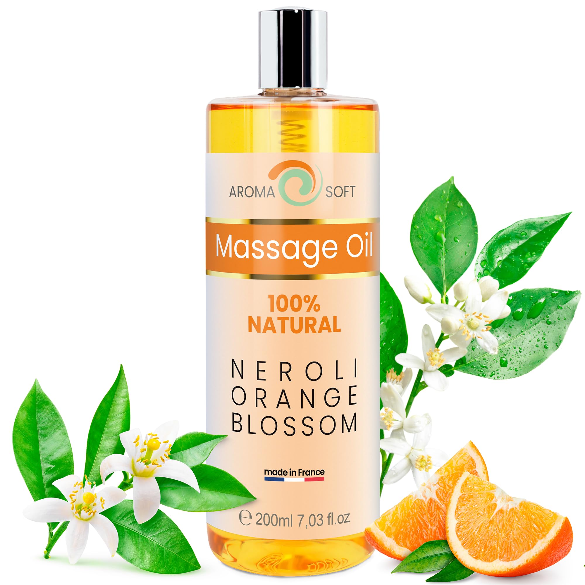 bleu & marine Bretania - Olio di Massaggio Rilassante con Vinaccioli | Lubrificante per Pelle | Aromaterapia Spa a Casa | Olio di Bellezza e Idratante | Allevia Stress e Dolori Muscolari, 200 ml.