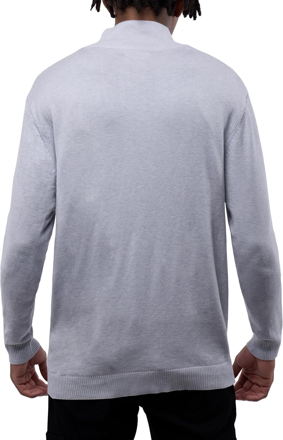 Men's Full Zip Mock Neck Knit Soft Sweater, Long Sleeve Classic Fit Sweater for Men