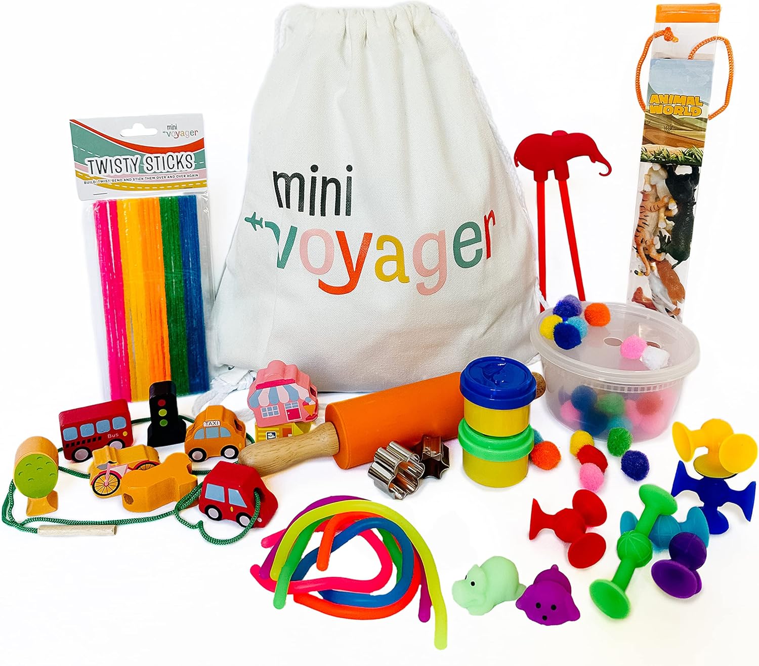 Mini Voyager Travel Activity Kit for Kids, Includes Crafts, Toys & Games Designed