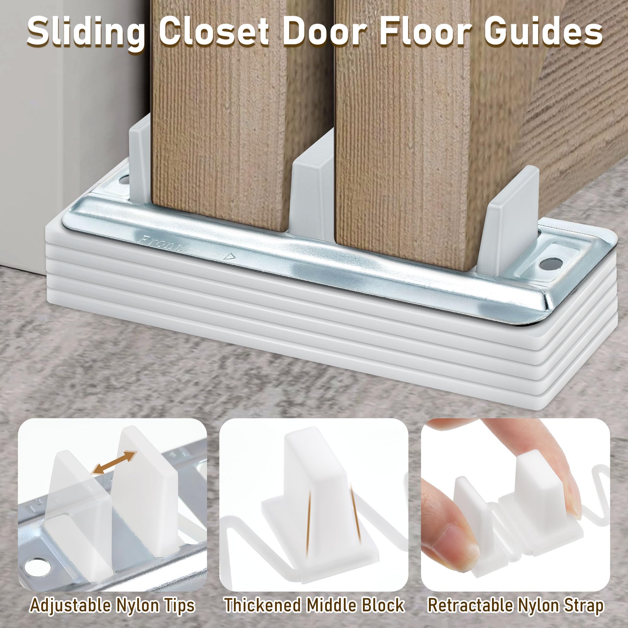 Snapklik.com : 4 Pack Sliding Closet Door Floor Guides
