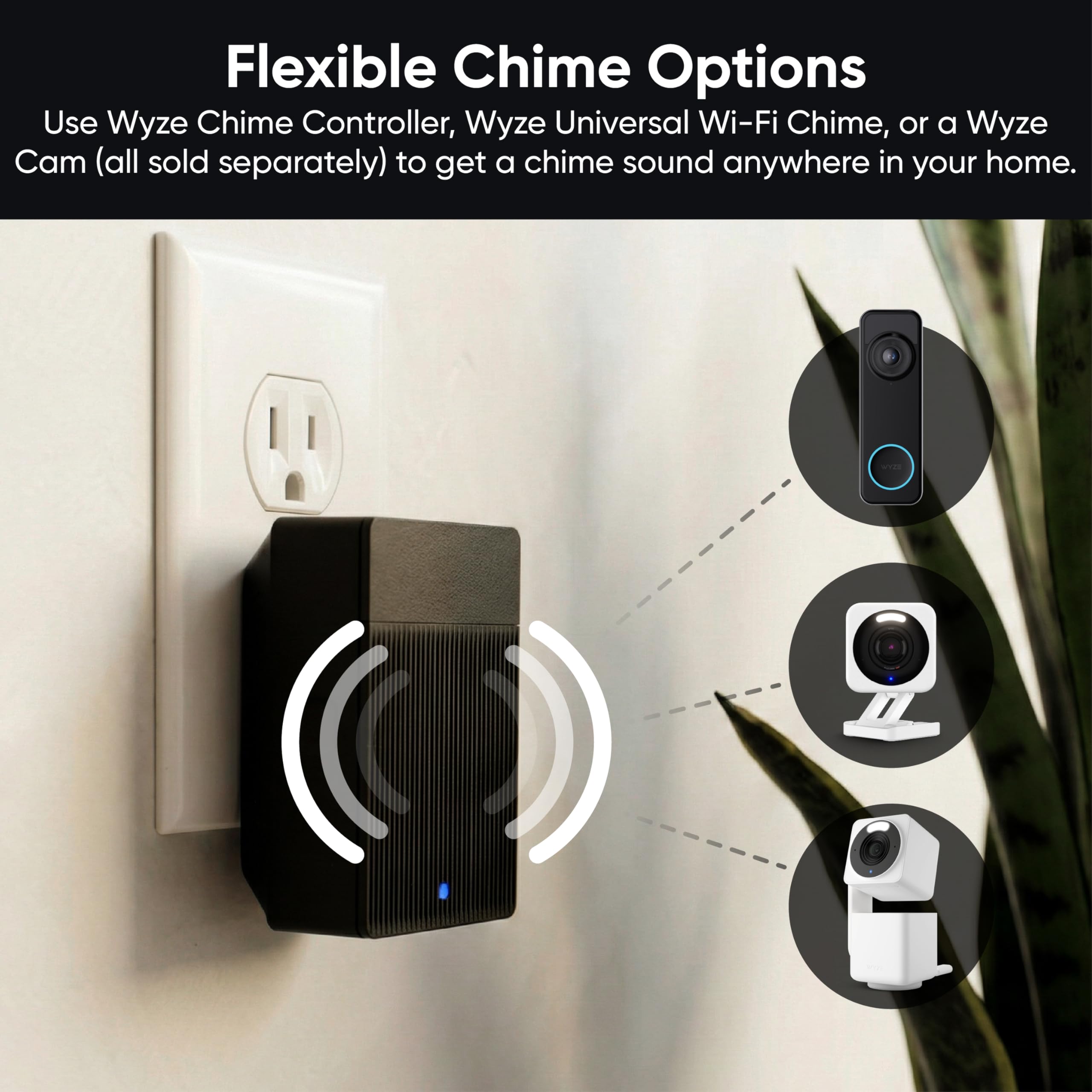 Wyze Timbre de Video con batería, cámara inalámbrica, 1536 x 1536 HD+ con visión Nocturna a Color, Audio bidireccional, Vista 1:1 de Cabeza a pies, Monitor de Persona/vehículo/Paquete, opción sin