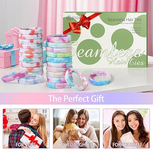 Miniatura 51 de Coleteros para cabello grueso o fino, elásticos, para niña o mujer, sin costuras, suaves, 100 piezas