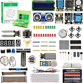 KEYESTUDIO Super Starter Kit for Raspberry Pi 4 3 3B/3B/B+,with Tutorials C Language Python Java Code STEM Education Kit,Electronic Components GPIO Extension Board Kit,Sensors Accessories Kit…