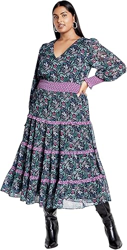 City Chic Women's Plus Size Dress Gwendolyn PRT
