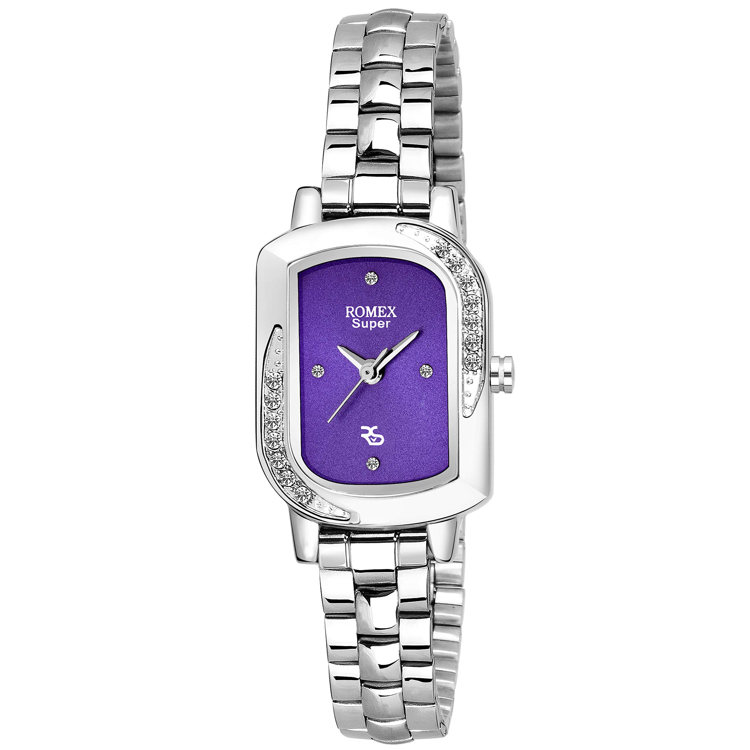 Romex Super Contemporary Shape Purple Dial with Silver Chain Analog Watch for Women (B07T9MJ1CQ) Amazon Price History, Amazon Price Tracker