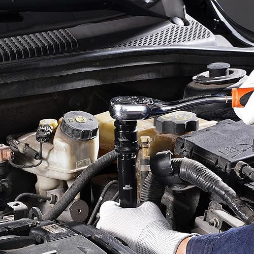 Miniatura 8 de VEVOR Juego de enchufes de impacto, 43 piezas de 12 pulgada, juego de enchufes de 12 pulgada, surtido de enchufes estándar de alto par con 4 barras