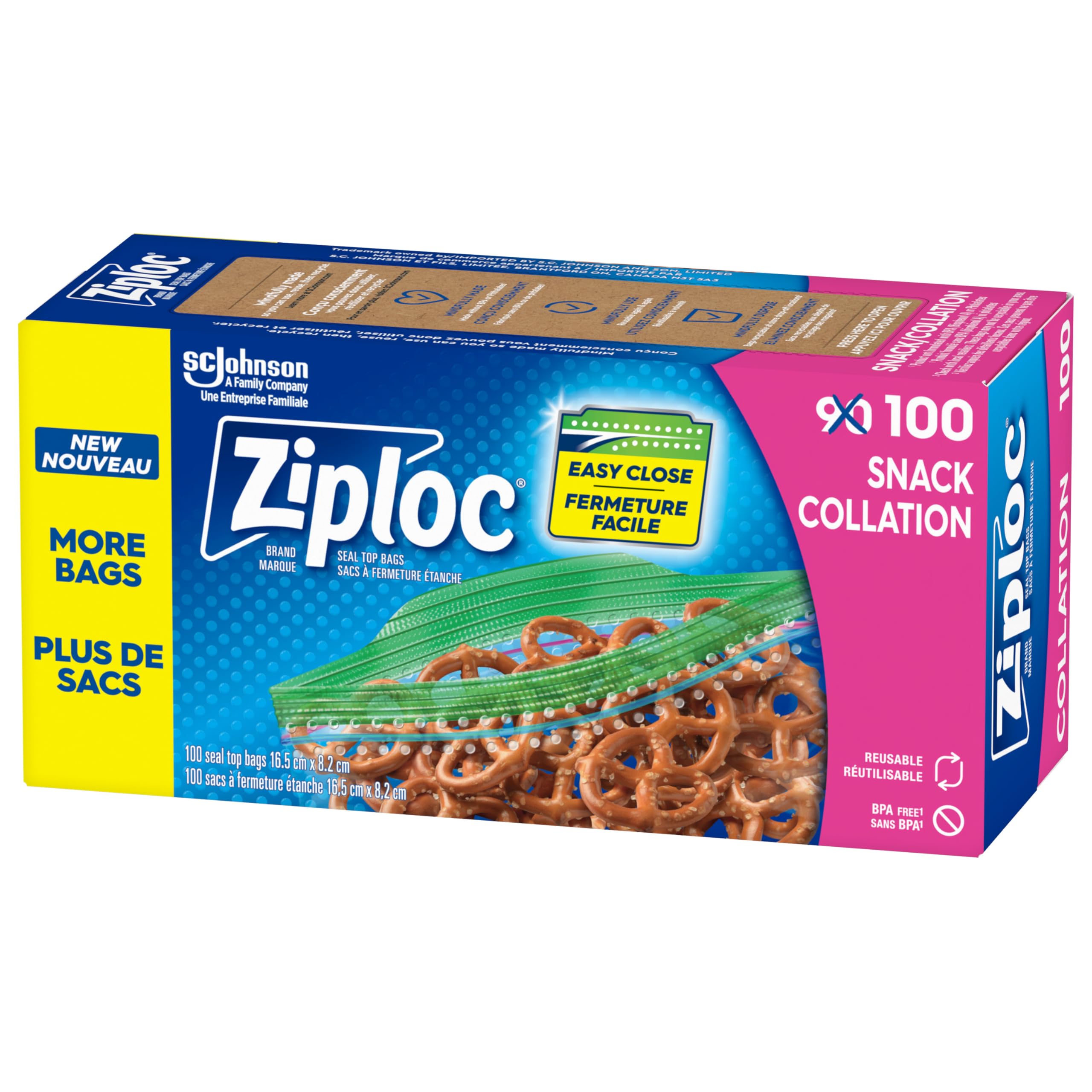 Ziploc Snack Bags with Grip 'n Seal Technology