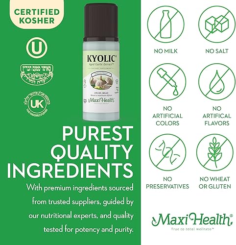 Miniatura 6 de Kyolic - Extracto líquido de ajo envejecido, suplementos de ajo inodoro, ajo ciólico orgánico, suplementos de ajo orgánicos, salud inmunológica
