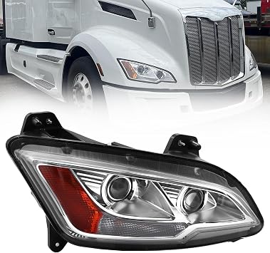 aostirmotor Right Halogen Headlights Compatible with 2022 2023 2024 2025 Peterbilt 579 Class 8 Truck Headlamps Passenger Side