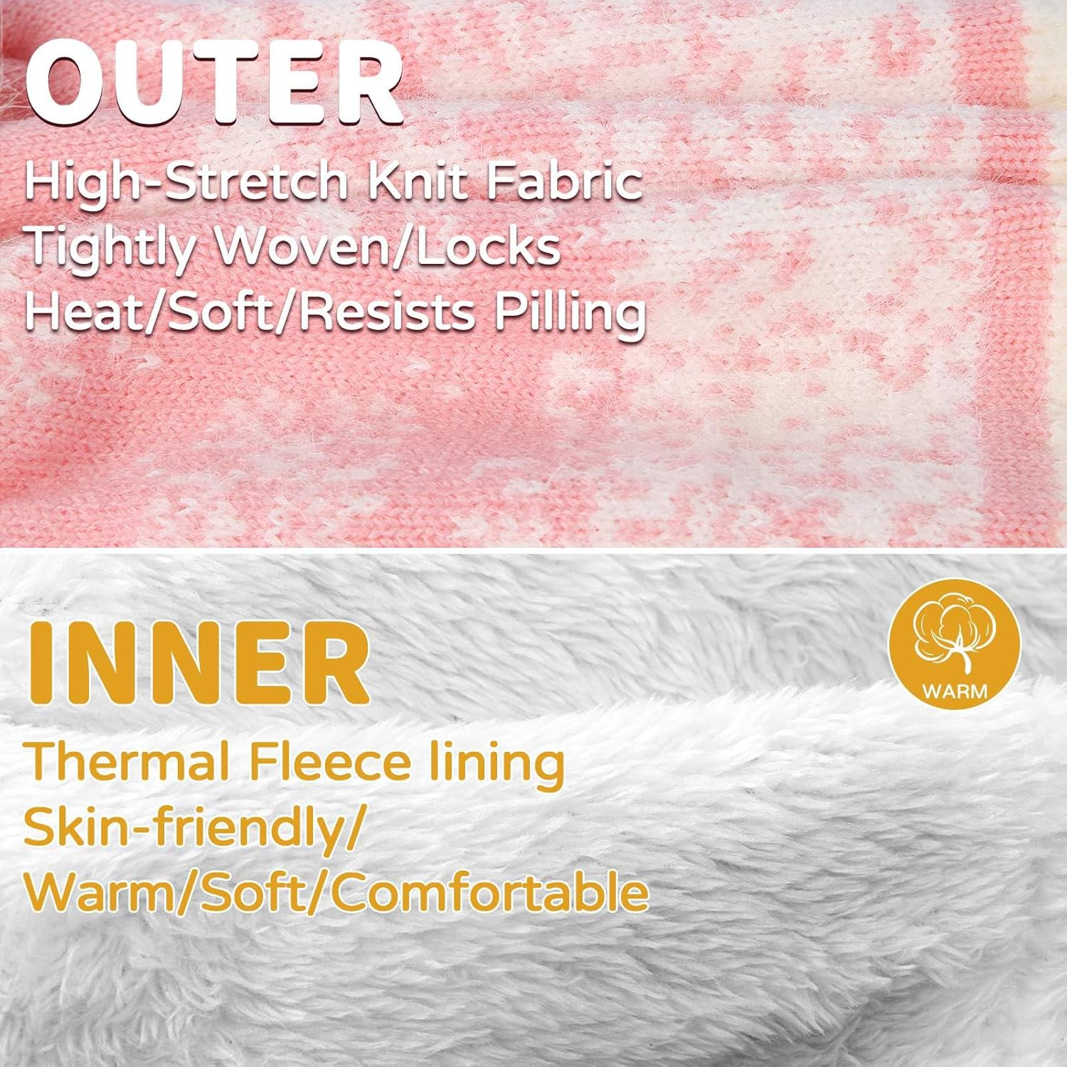 Kids Winter Hat Gloves Scarf Set: Girls Boys Beanie With Pom Knit Neck Warmer Gaiter Mittens Fleece Lined Sets (One Size) - Image 3