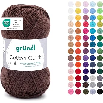 Gr ndl Wolle Cotton Quick Plain Crochet Yarn 1 Ball 50 g Chocolate