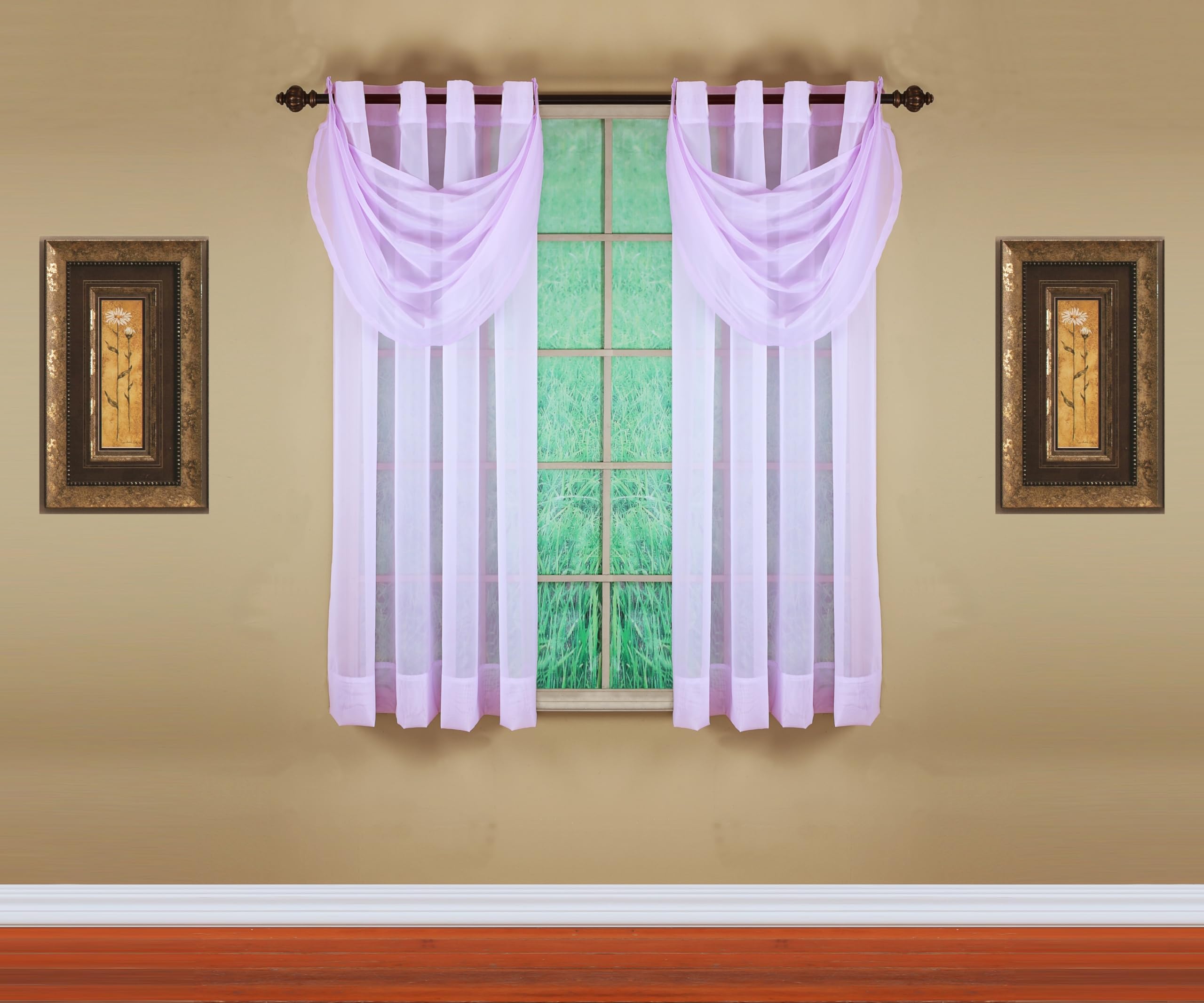 Today's Curtain, Emelia Grommet Sheer Panel 63" Lilac, 59" W x 63" L