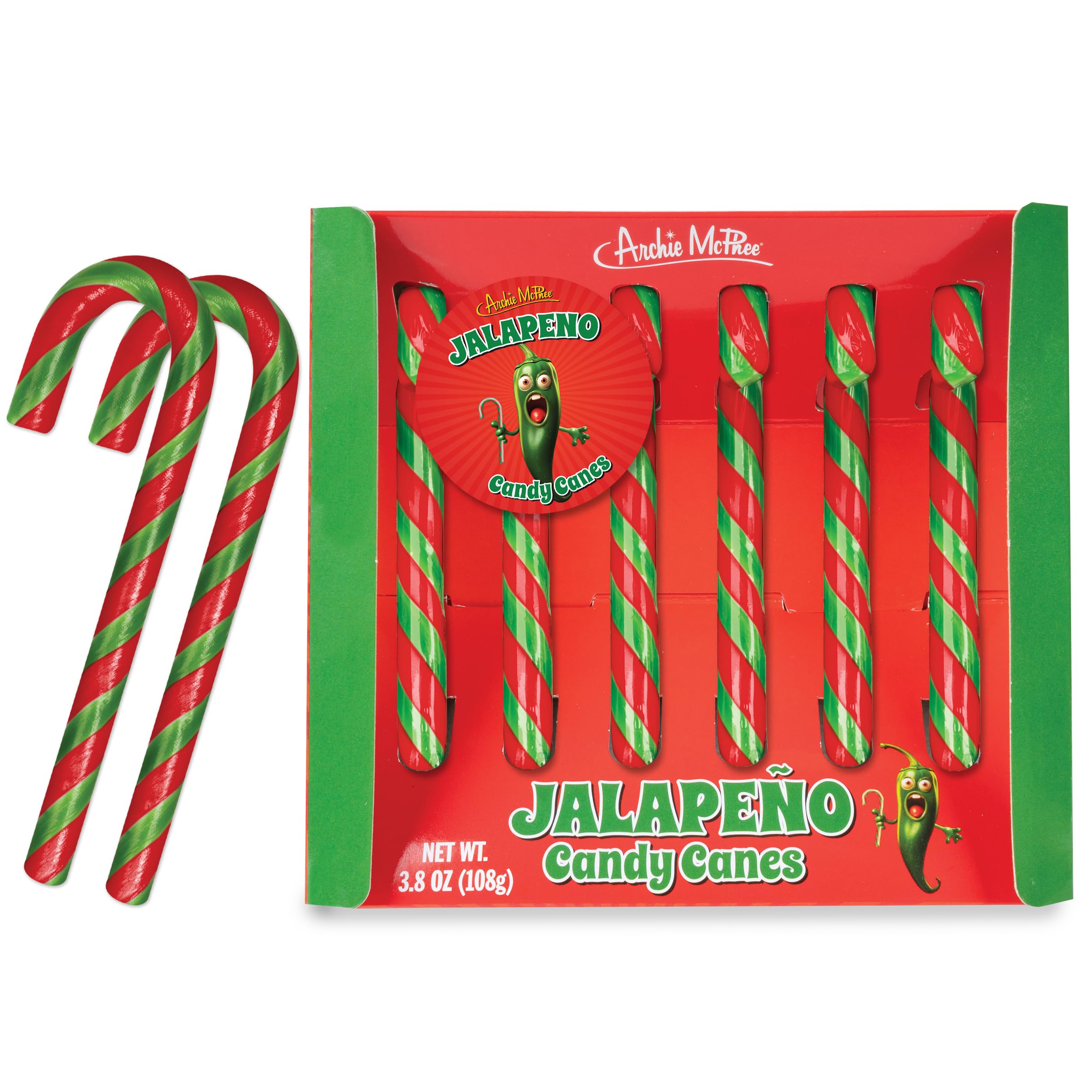 Amazon.com: Archie McPhee's Jalapeño Candy Canes - 6 Count, 9