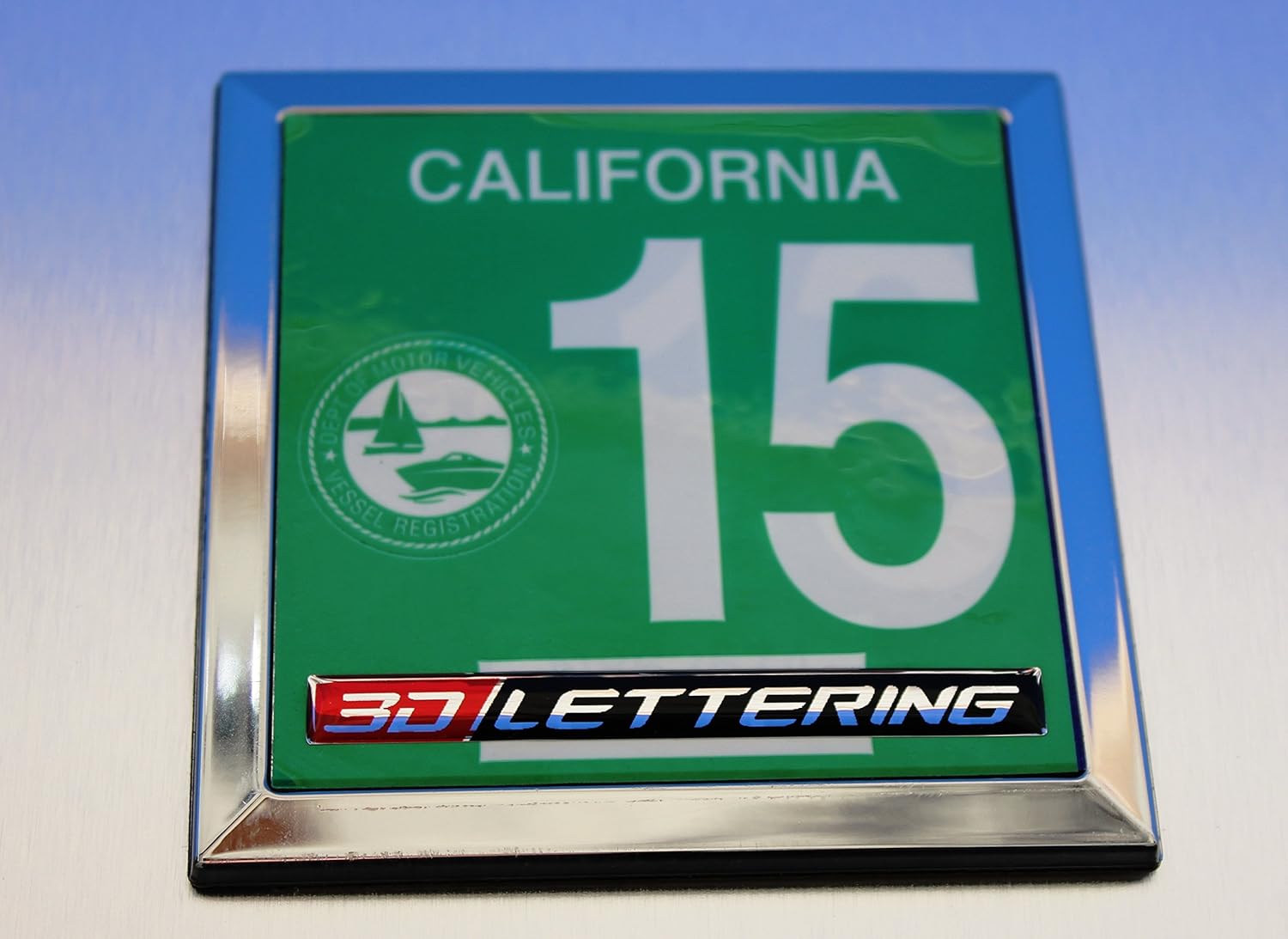 Boat/jet Ski Registration Tag Yearly Chrome Blank Frame Set 3" x 3" Inlay Size