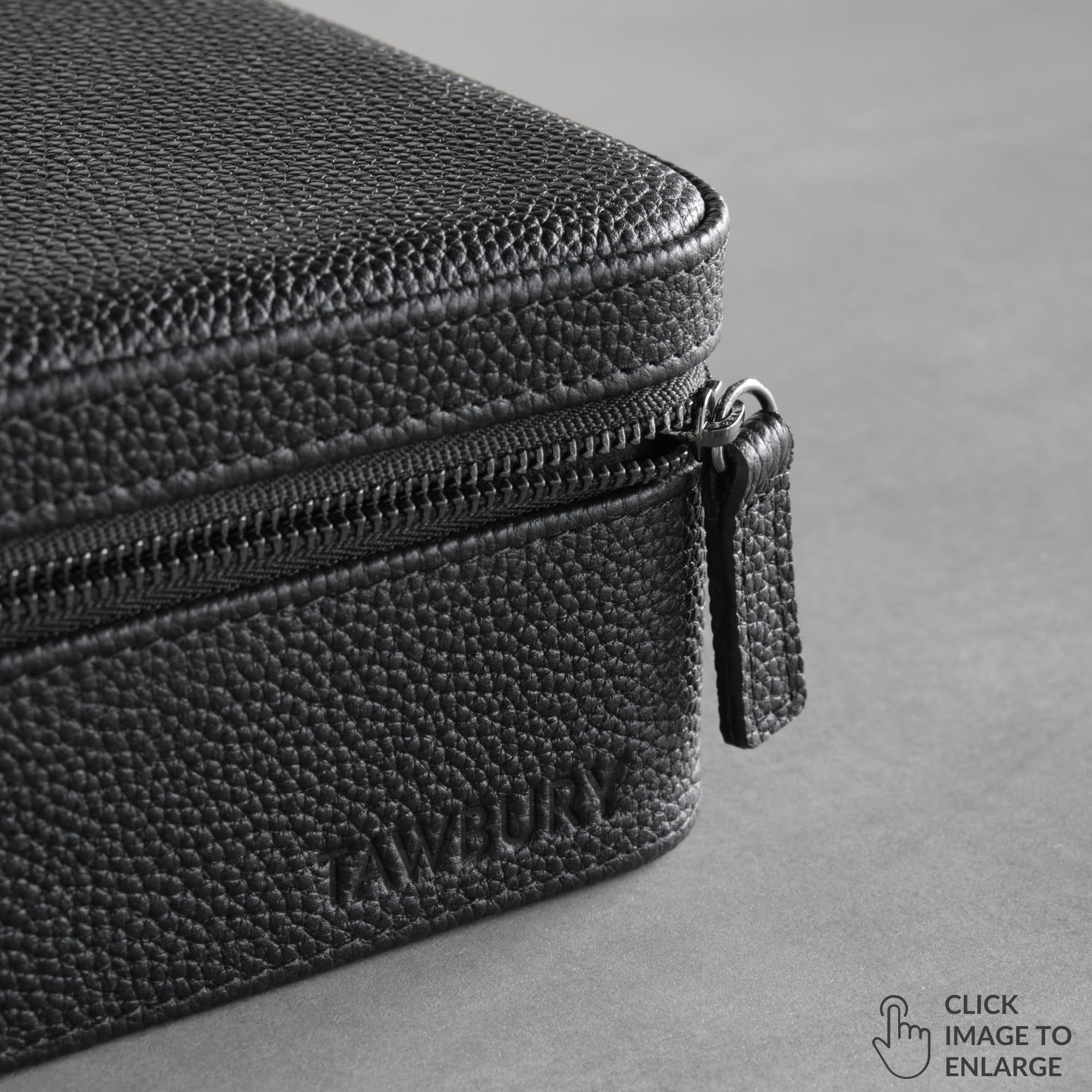 TAWBURY Custodia per orologi in pelle a 4 scomparti – Lussuosa custodia da viaggio nera da uomo | 4 orologi da viaggio da uomo