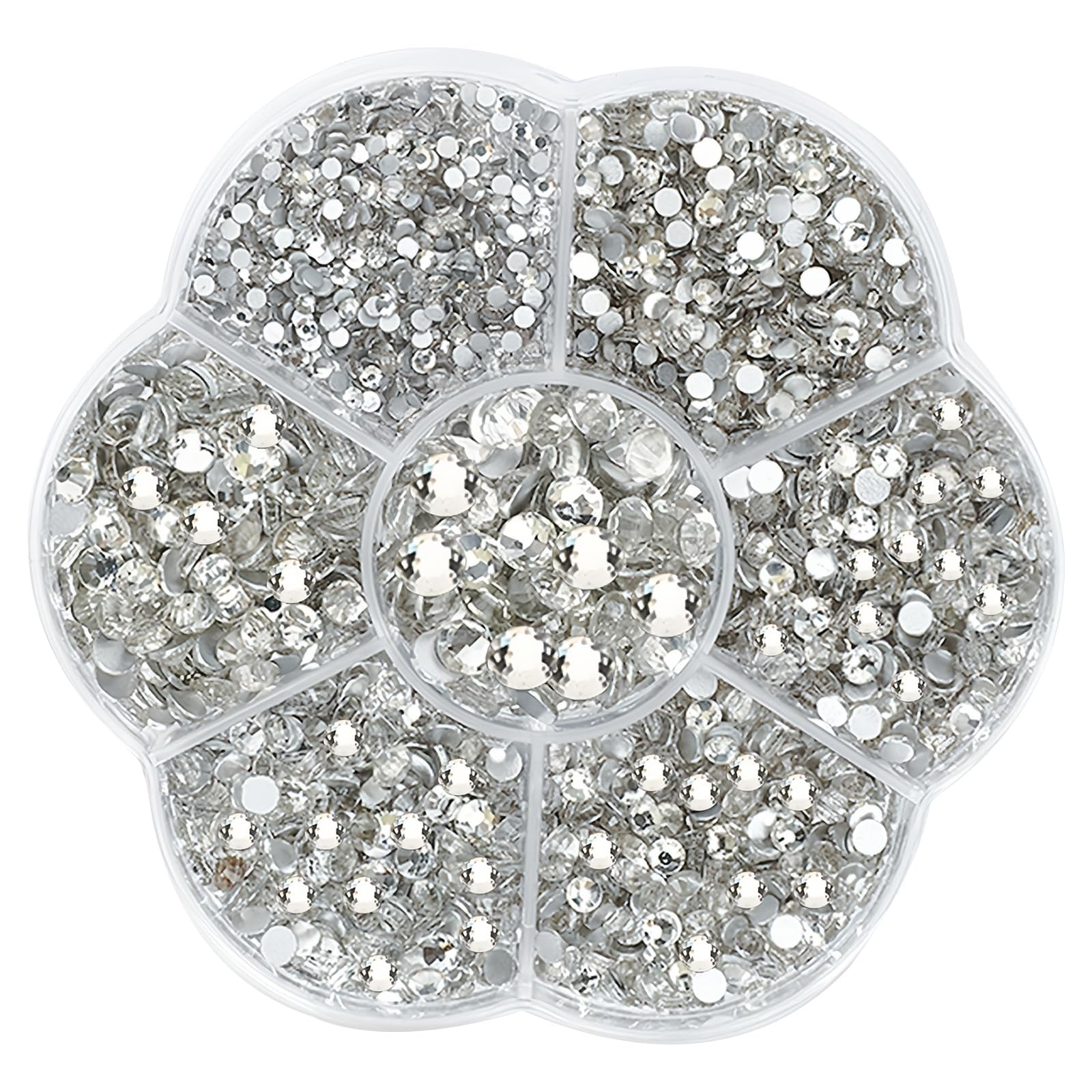 3000 sztuk cyrkonie 7 rodzajów błyskawicy Rhinestone Termoleps Rhinestone Klejenie Rhinestone Szkło Wklej cyrkonie Tekstylia do Ubrania i Obuwie Prezenty DIY (srebrny)