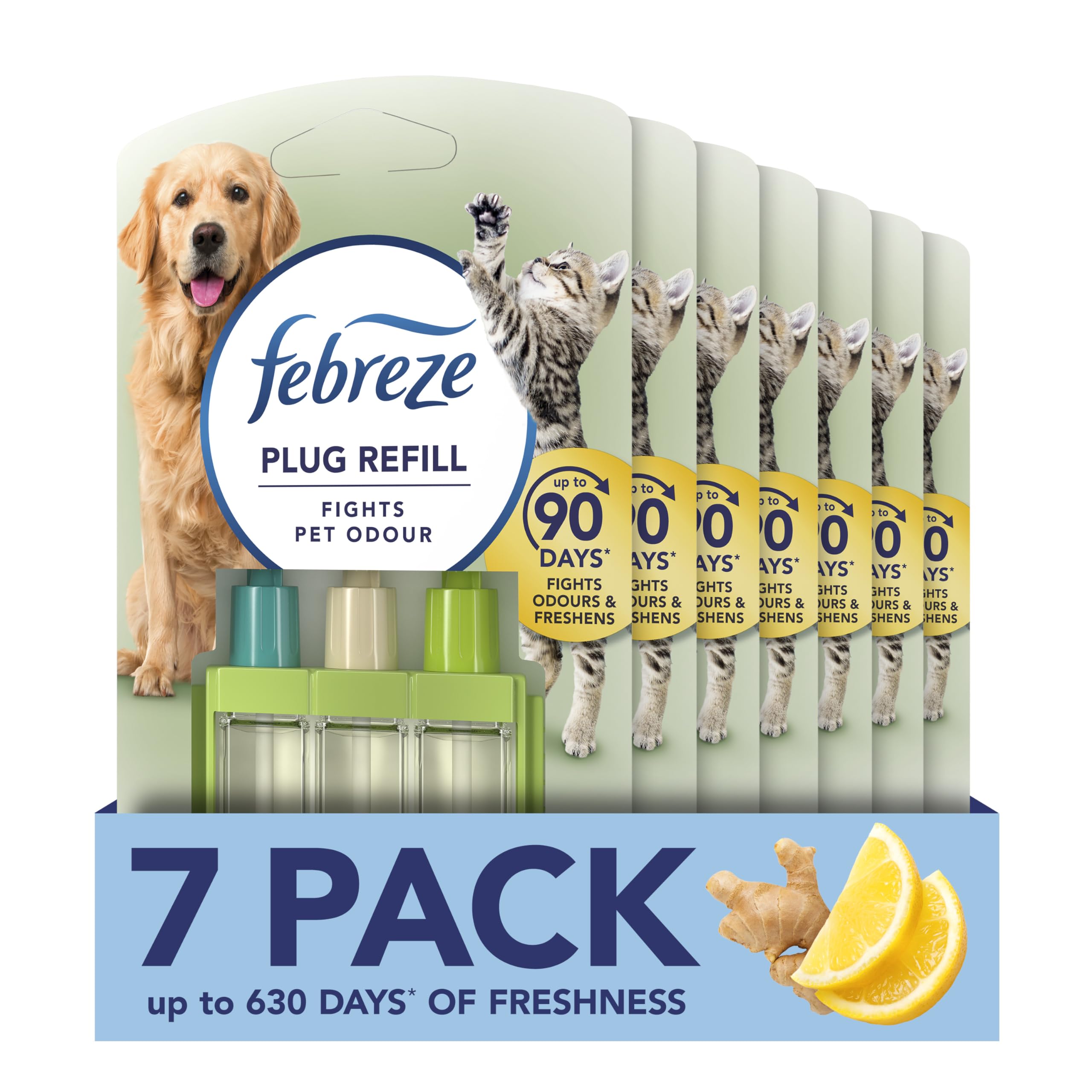 3Volution Plug-In Air Freshener Refill, Pack of 7 (20ML x 7), Pet Odour Fighter, Fresh Scent