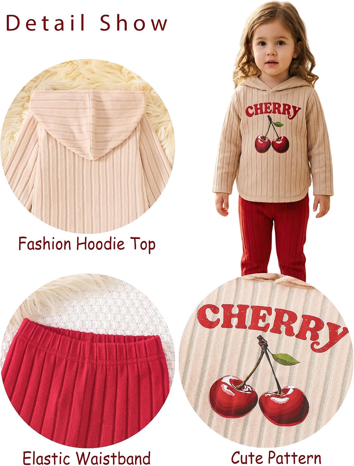 Toddler Baby Girl Clothes Fall Winter Outfits Long Sleeves Hoodie Top Sweatpants Set Sweatsuit 2Pcs