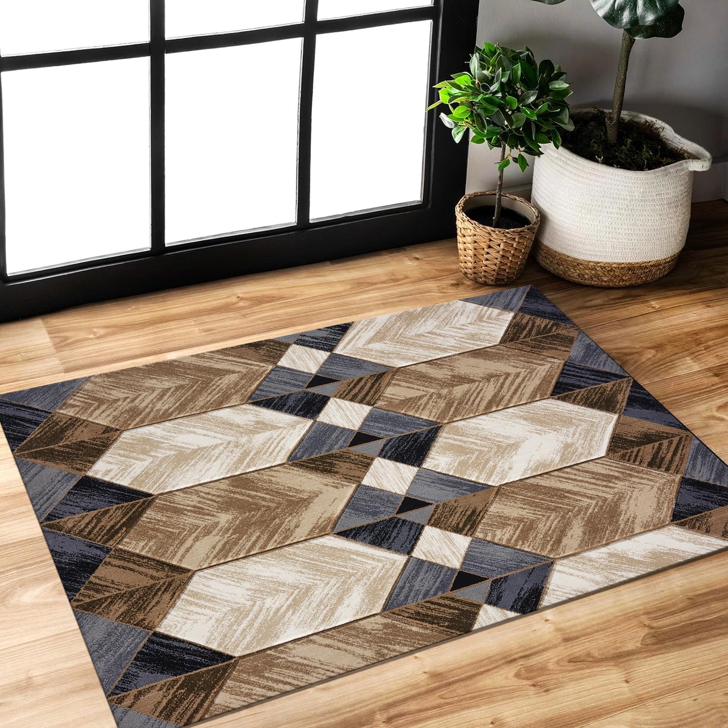 B&B Majestic Door Mat Indoor - Modern Abstract Design Non-Slip Thick Washable Door Mats for Kitchen Entrance Welcome Matts (Des5, 50x80 cm) โ image 1