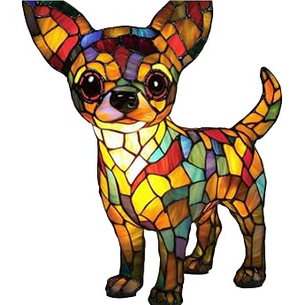LED Lamp Corgi/Pug/ - Handmade Resin Bedside Lamp with Warm Ambient Light Home Decoration for Dog Lovers & Animal Bedroom Lighting Chihuahua A [Energy Class A]