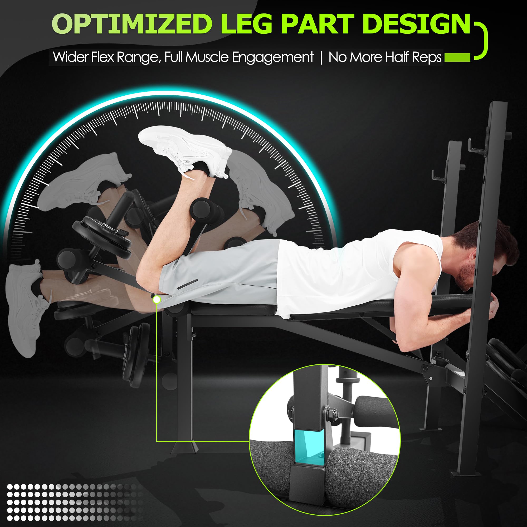 Ancheer 900lbs Olympic Weight Bench Set With Squat Rack Adjustable