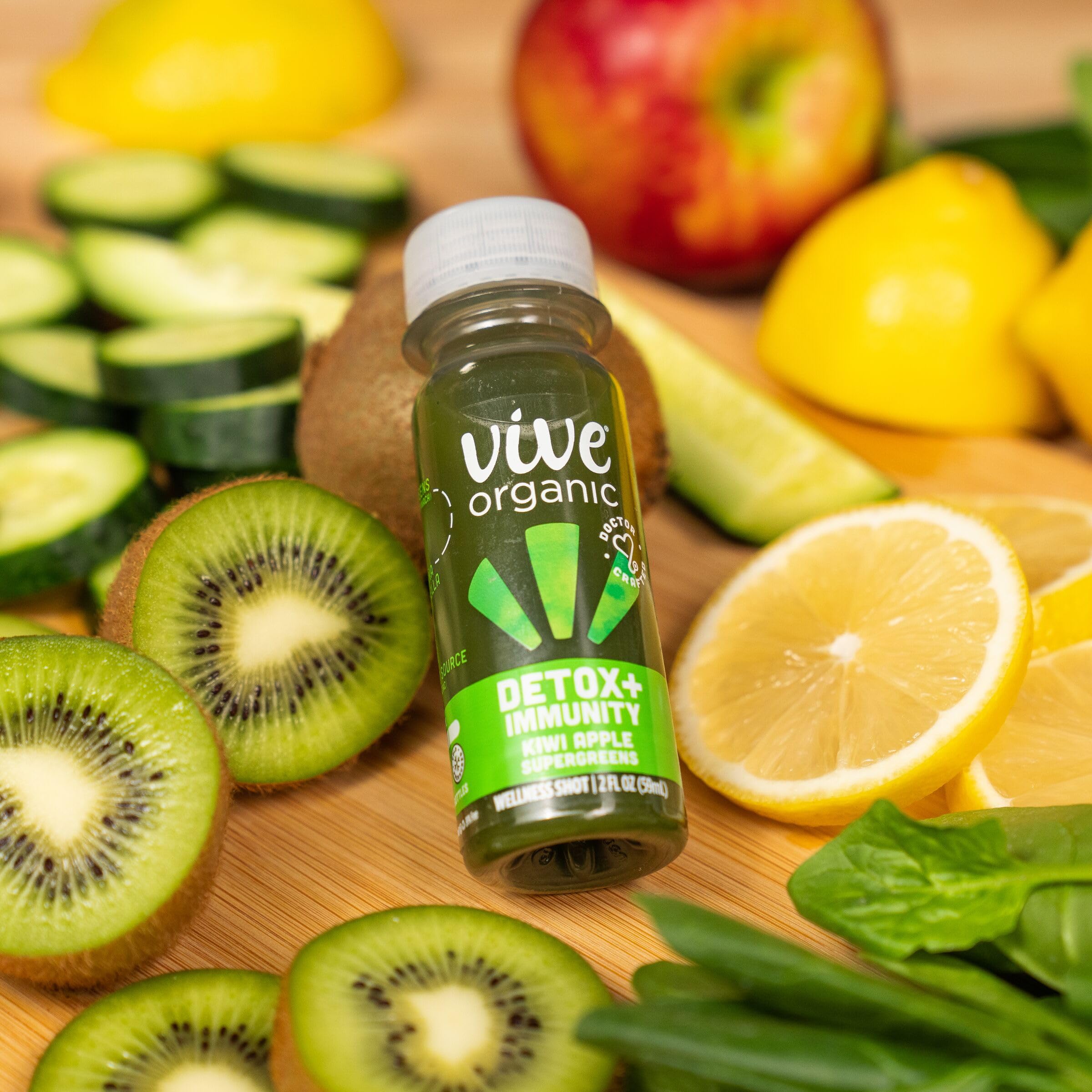 Vive Organic Detox + Immunity Kiwi Apple Wellness Shot, 2 fl oz