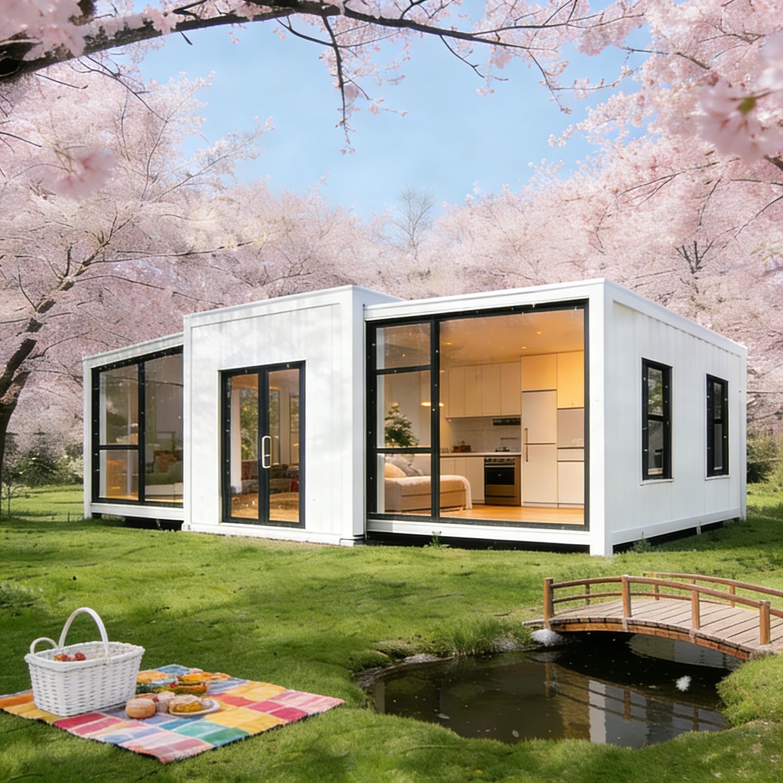 Genérico Casa Prefabricada Moderna de 2 Recámaras | Casas Prefabricadas para Vivir | Casa Plegable Prefabricada, Ideal para Vivienda, Cobertizo de Almacenamiento Exterior y Más