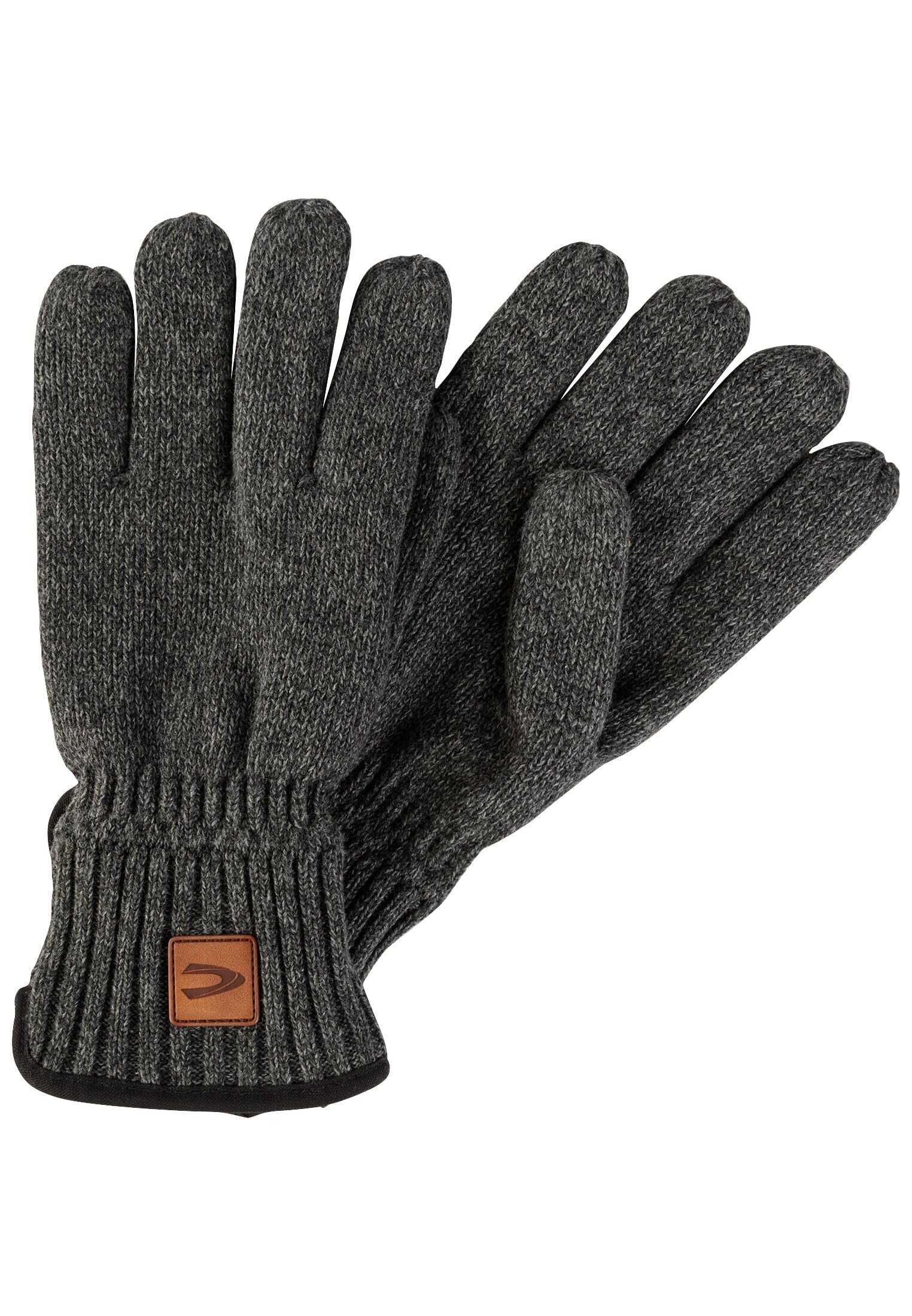 camel active Herren Melierte Strickhandschuhe mit warmen Futter
