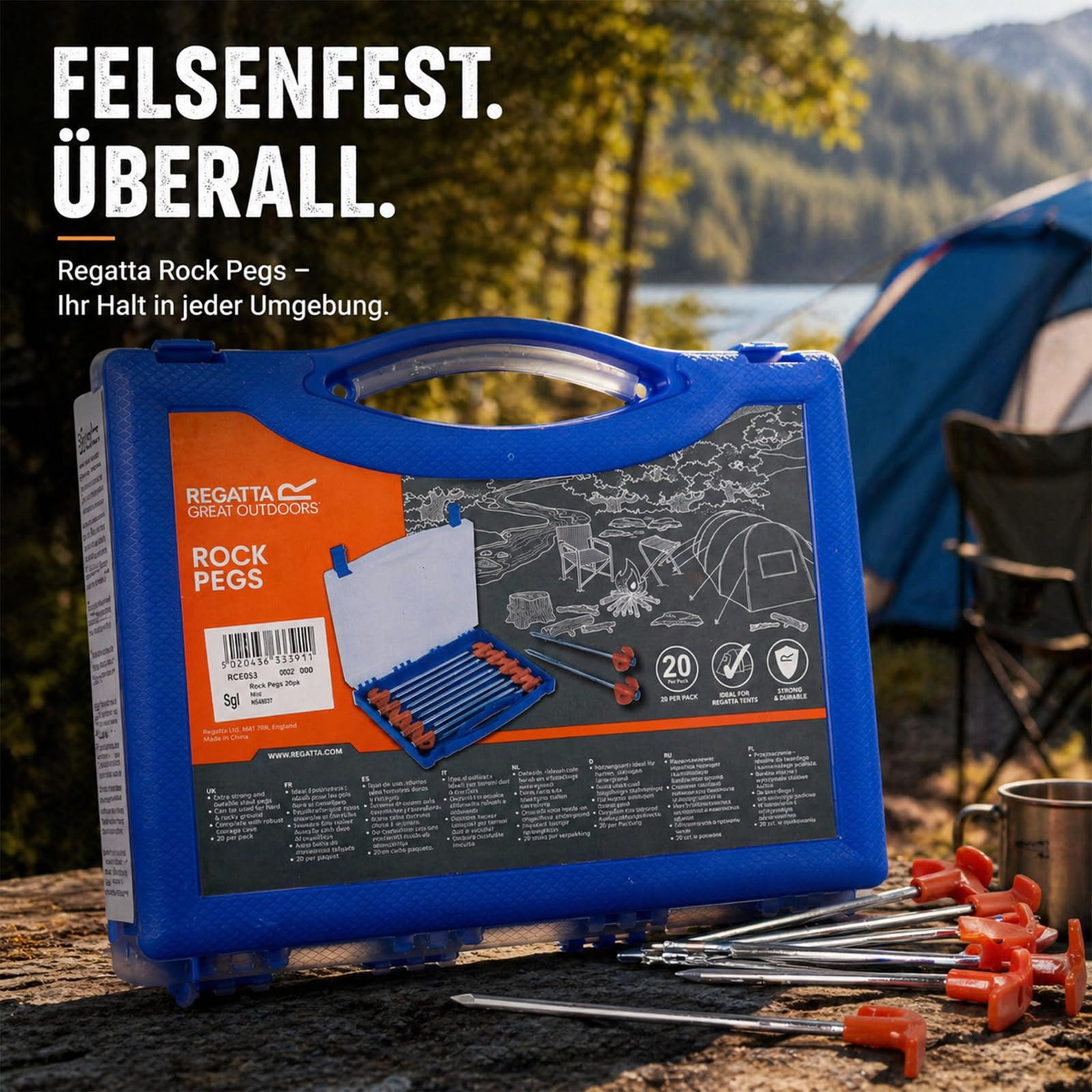 Regatta Camping Roca extrafiuertes Plateado Multicolor Talla:n/a