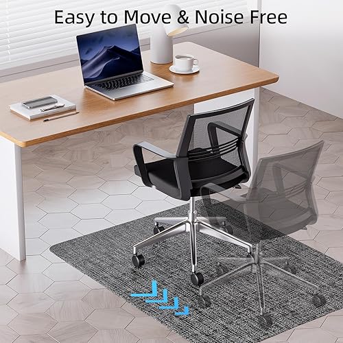 Miniatura 22 de Yecaye Tapete para silla de oficina para suelo de madera dura, 36 x 48 pulgadas, protege el suelo debajo del escritorio de la computadora, tapete