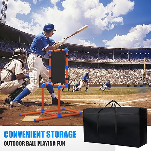 Miniatura 7 de Baseball Strike Zone Target - Objetivos intercambiables transparentes o de tela, marco de PVC resistente, soporte de trípode ajustable, ideal para