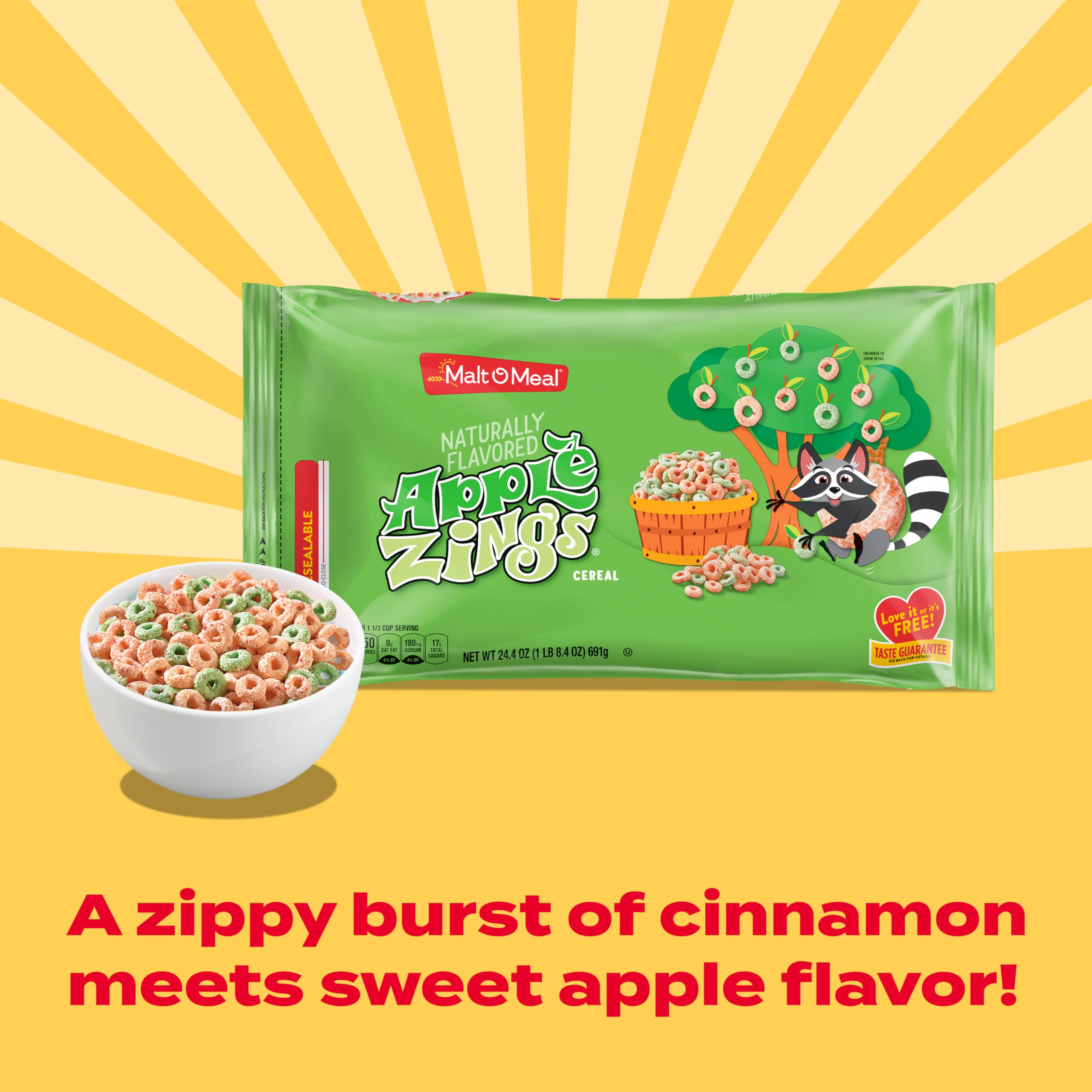 Amazon.com: Malt-O-Meal Apple Zings Breakfast Cereal, Cinnamon