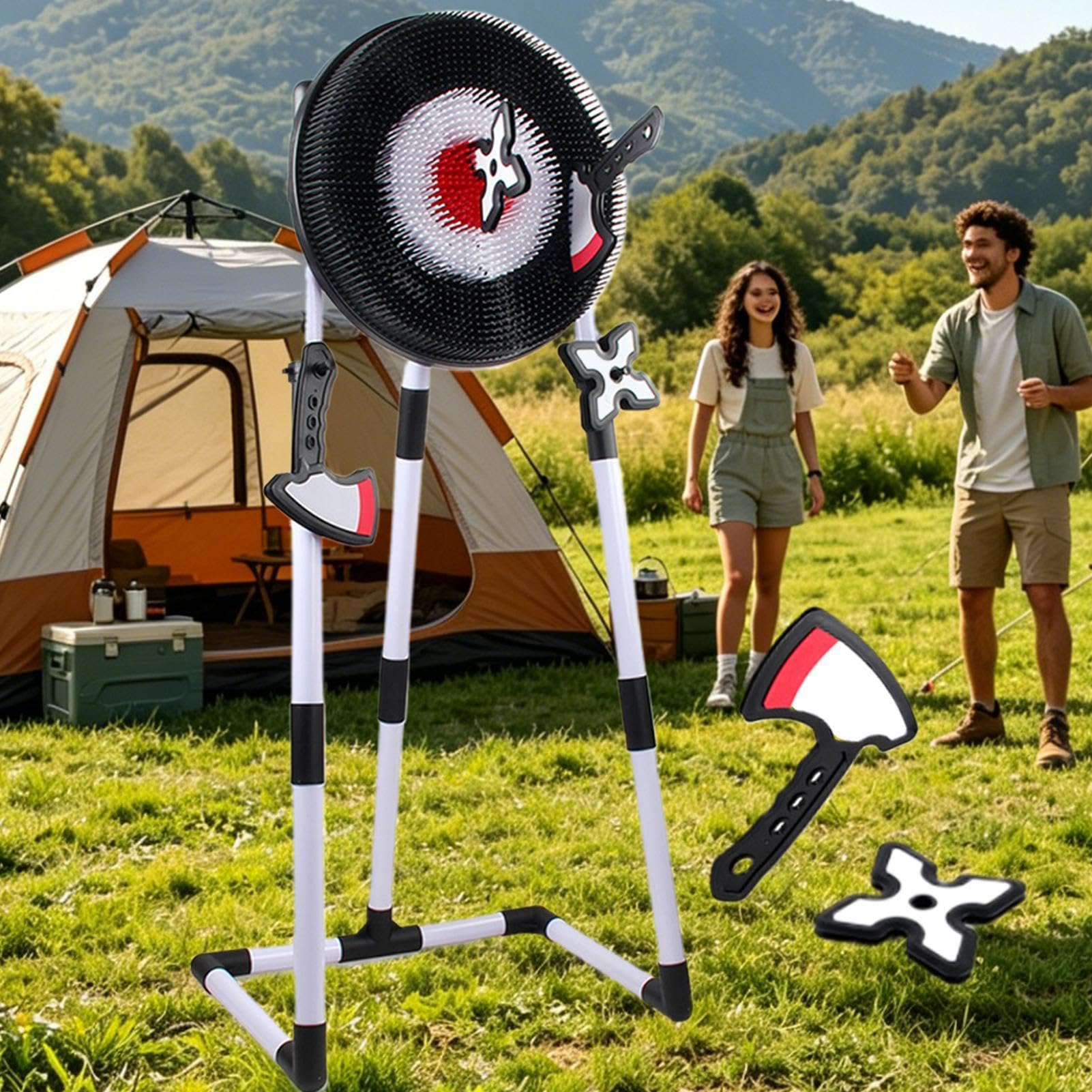 Axtwurfspiel Für Garten Zielscheiben-Set | Axtwerfen-Spielset Geeignet für den Rasen, die Terrasse, Karneval, Partys, Camping, den , Spielplatz, Park, Picknick und in