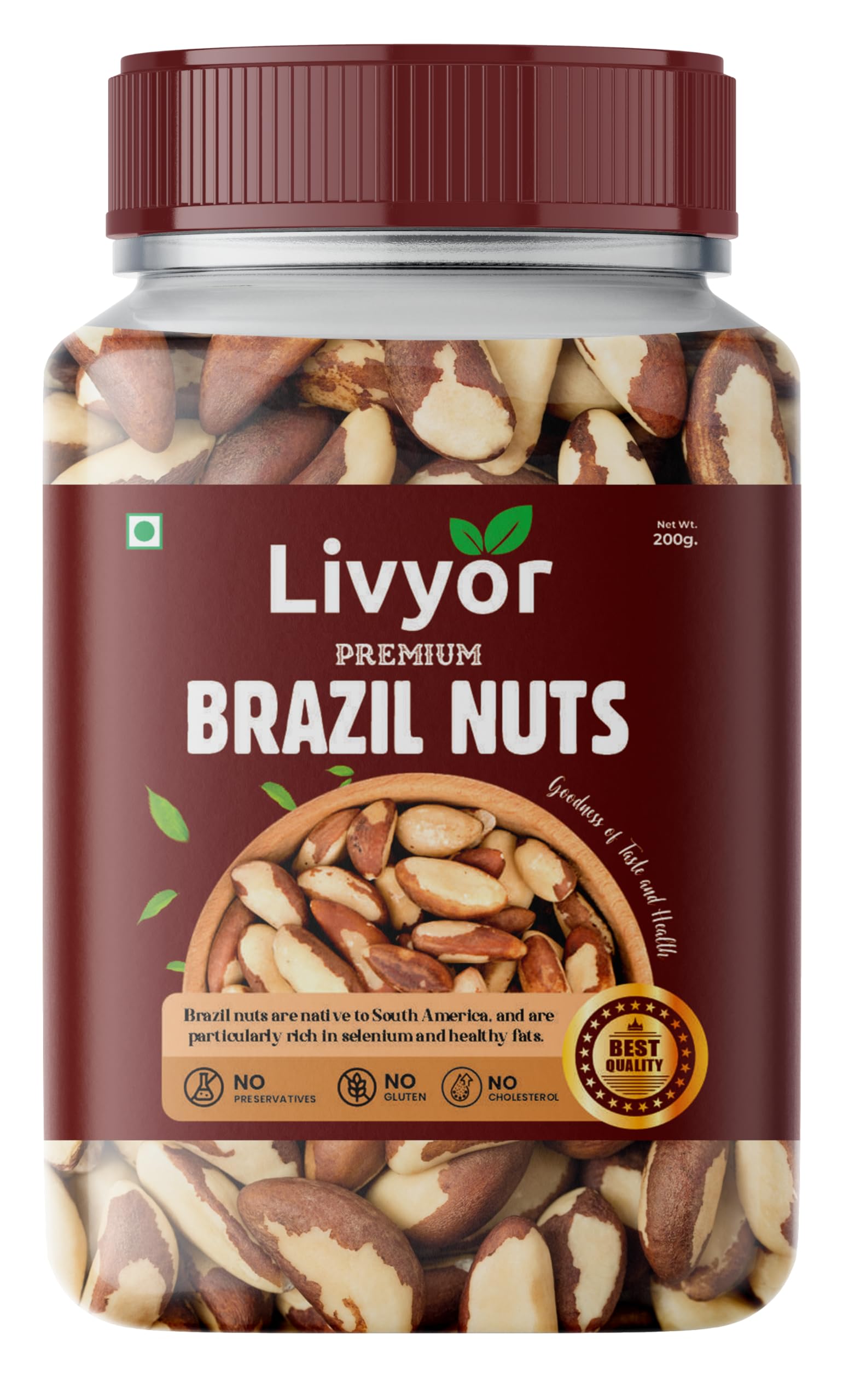 Livyor Brazil Nuts for eating - 400gm | Rich in Selenium and Antioxidants | No Cholesterol | Pack of 1