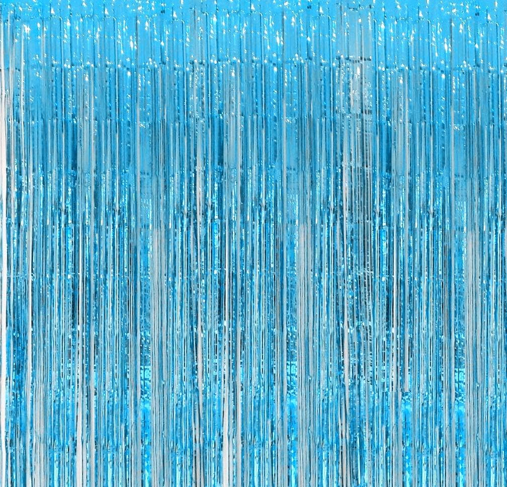 2 Pack 3.2ft x 8.3ft Foil Fringe Backdrop Metallic Tinsel Door Window Curtain Party Photo Booth Props for Birthday Bachelorette Wedding Graduation Party Decorations