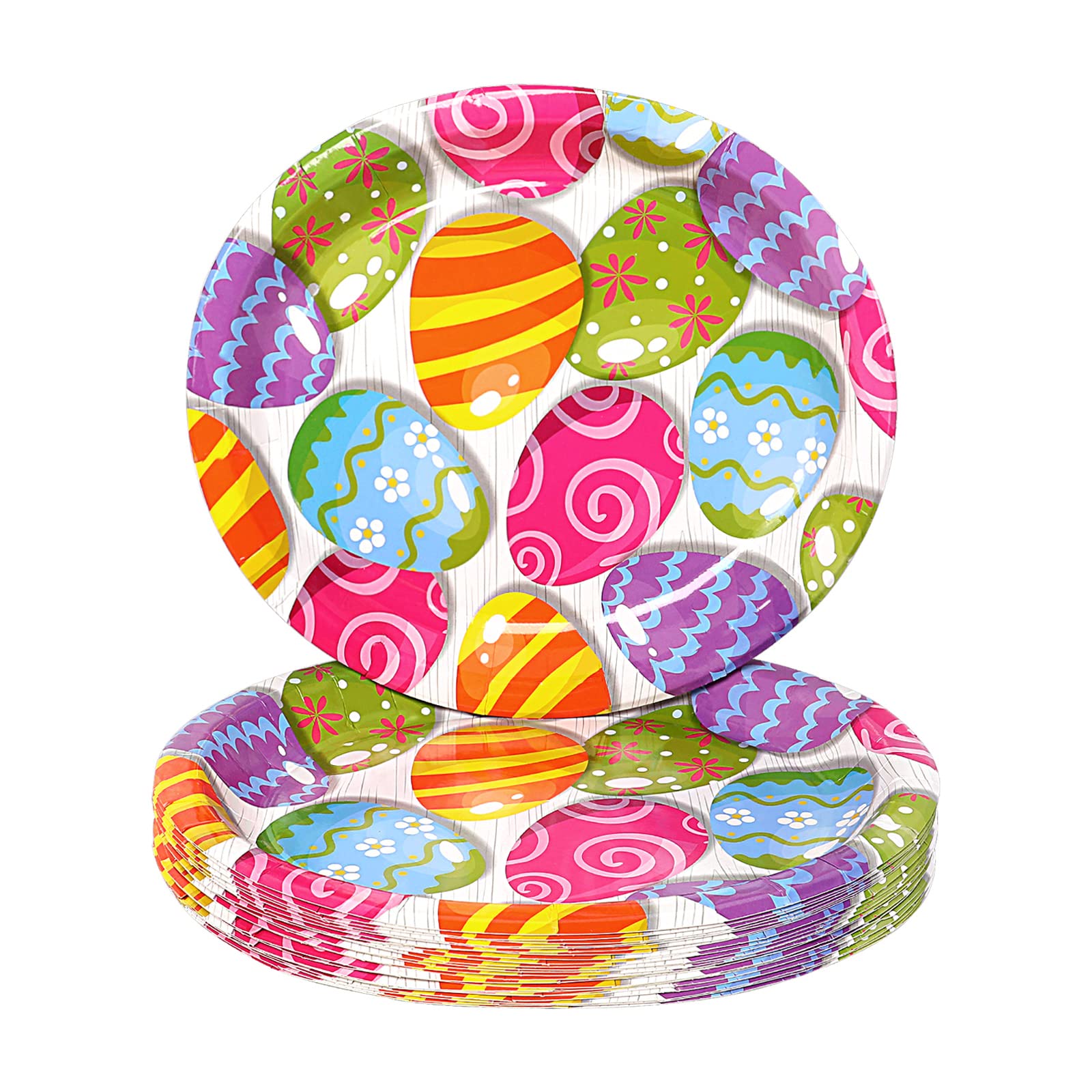 HAKZEON 200 stuks 7 inch kleurrijke papieren feestborden set, ronde gekleurde papieren borden voor het serveren van bruiloft, verjaardagsfeestje, picknick, 10 kleuren