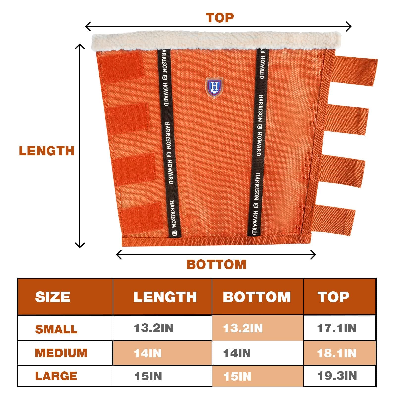 Harrison Howard Lot de 4 guêtres anti-mouches amples avec protection UV, respirantes, résistantes aux déchirures en maille fine, confortables avec bordure en laine ultra douce - Orange vif (moyen)