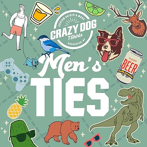 Miniatura 5 de Crazy Dog T-Shirts Corbata bien colgada, divertidos adornos navideños para fiestas navideñas, corbata novedosa, Rojo -