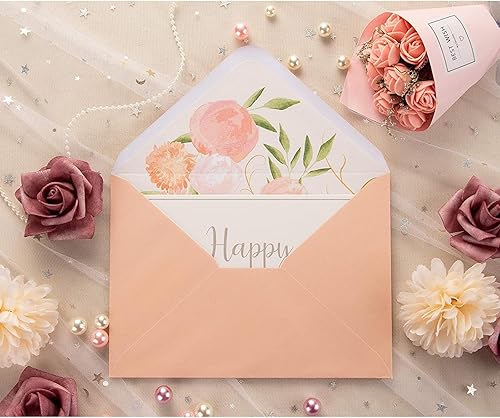 Miniatura 10 de Paper Junkie Sobres A7 marfil con forro floral para invitaciones de boda (5 x 7 pulgadas, paquete de 50)