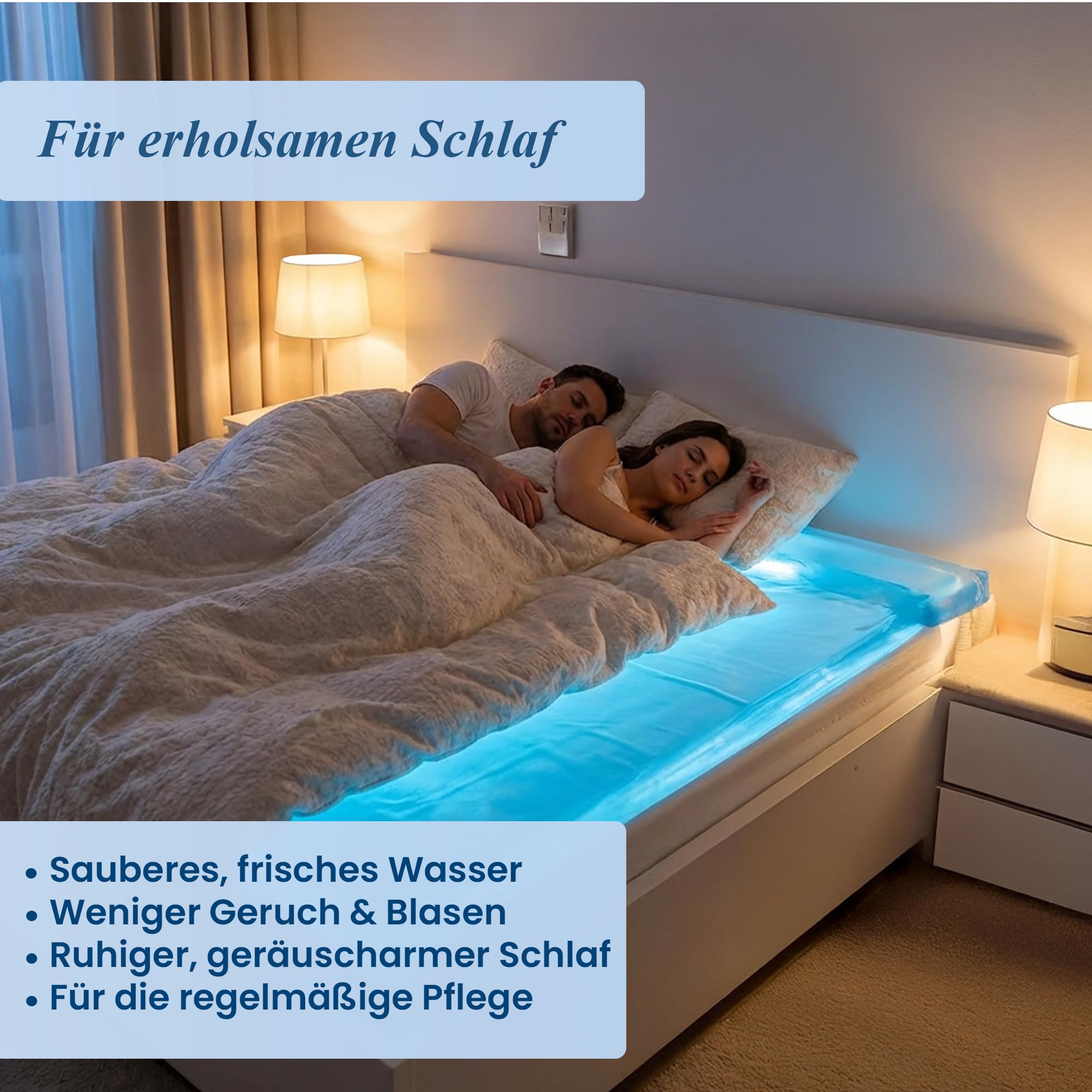 Aquashock Wasserentkeimer 2 x 250 ml, für saubere Wasserbetten ohne Bakterien, bekämpft Geruch & Luftblasen, einfache Anwendung und zuverlässige Pflege