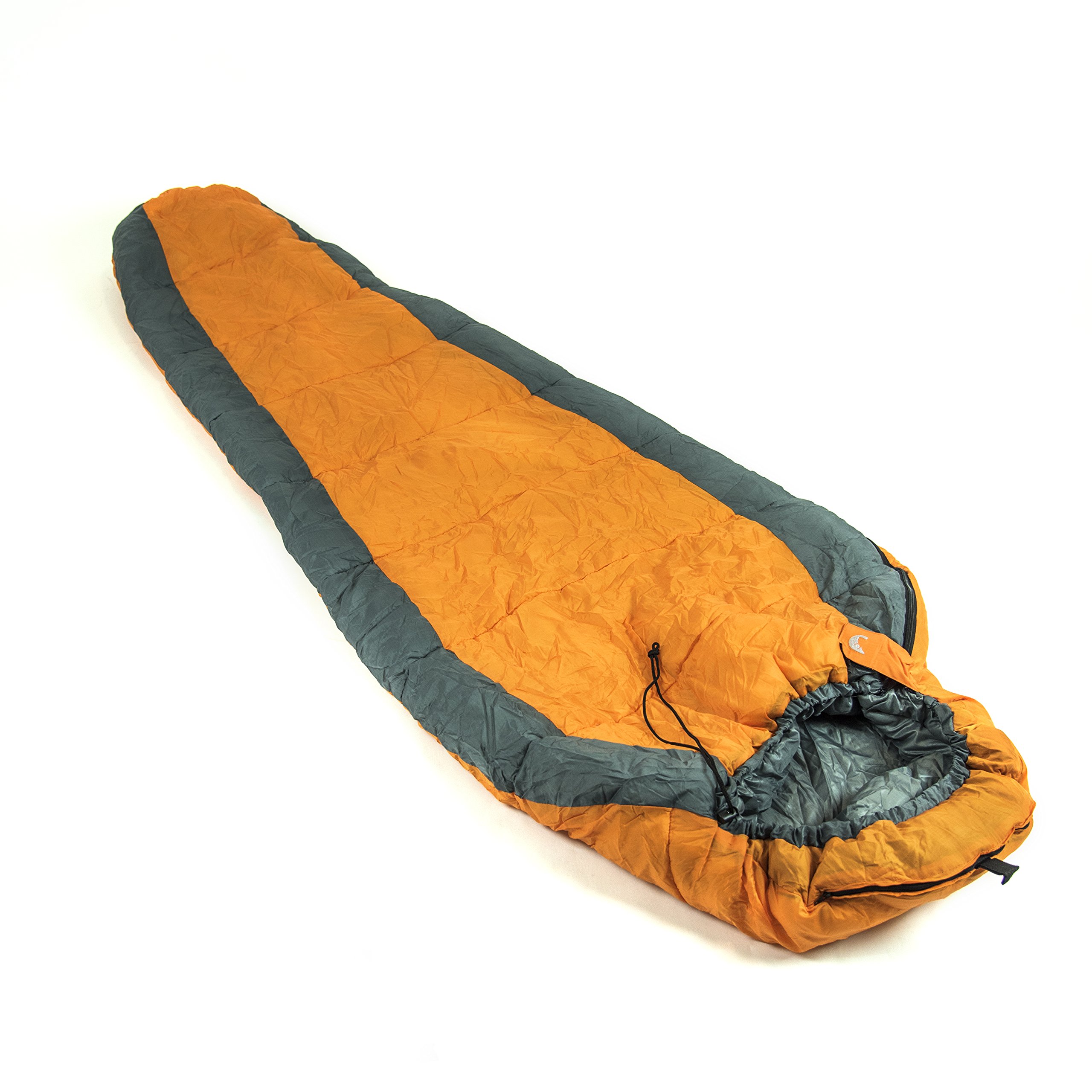 3 Season 32 Degree Mummy Sleeping Bag, Orange-Gray