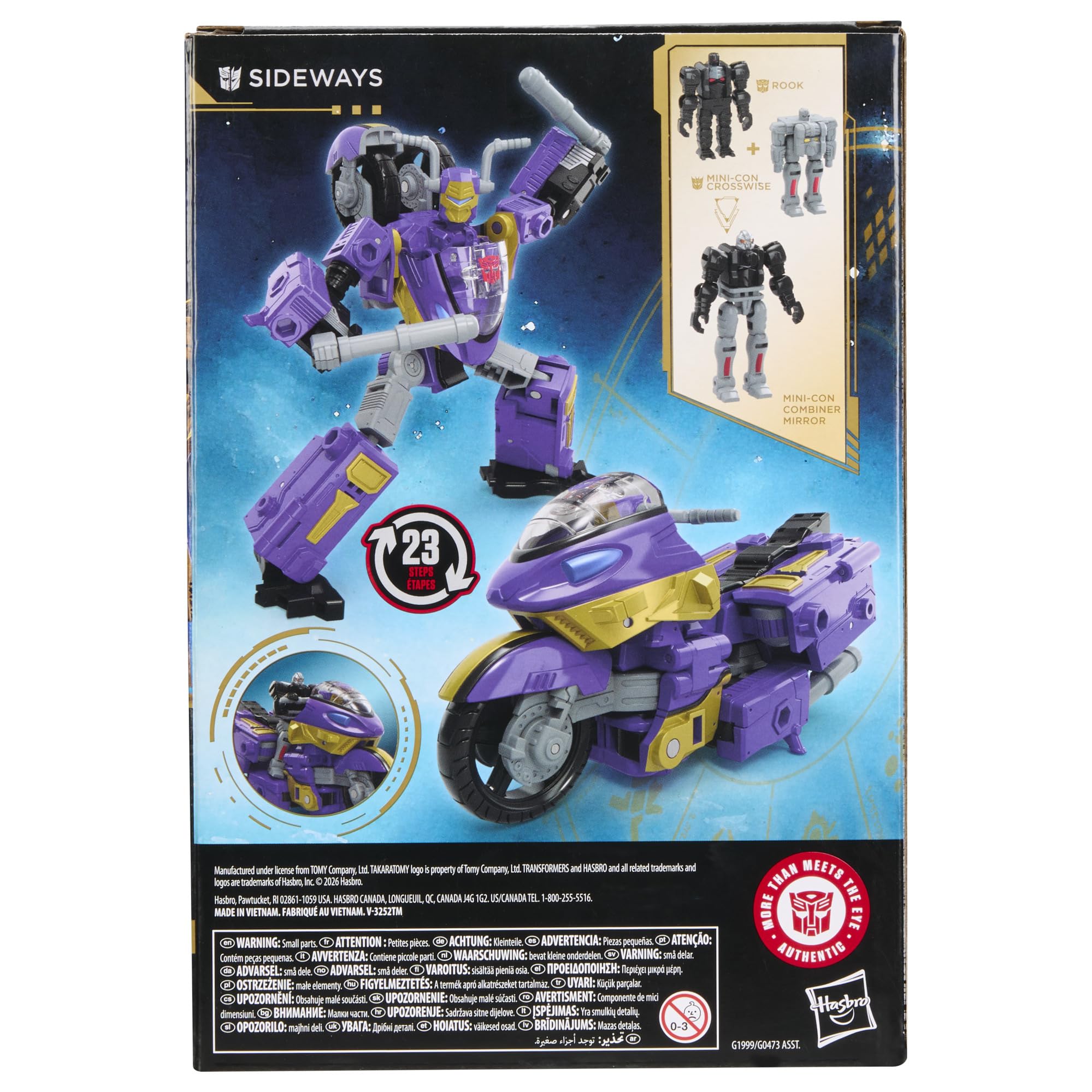 Sideways z kolekcji Transformers: Age of the Primes, 14,5-centymetrowa przekształcająca się figurka klasy Voyager z 2 robotami Mini-Con, zabawkowe roboty dla dzieci w wieku od 8 lat