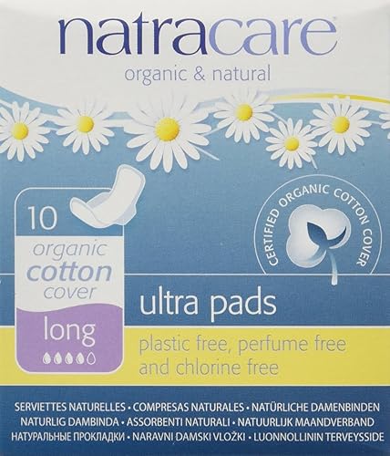 Natracare Ultra Pads con alas - Largas - 10 unidades (paquete de 8) - Orgánico y Natural